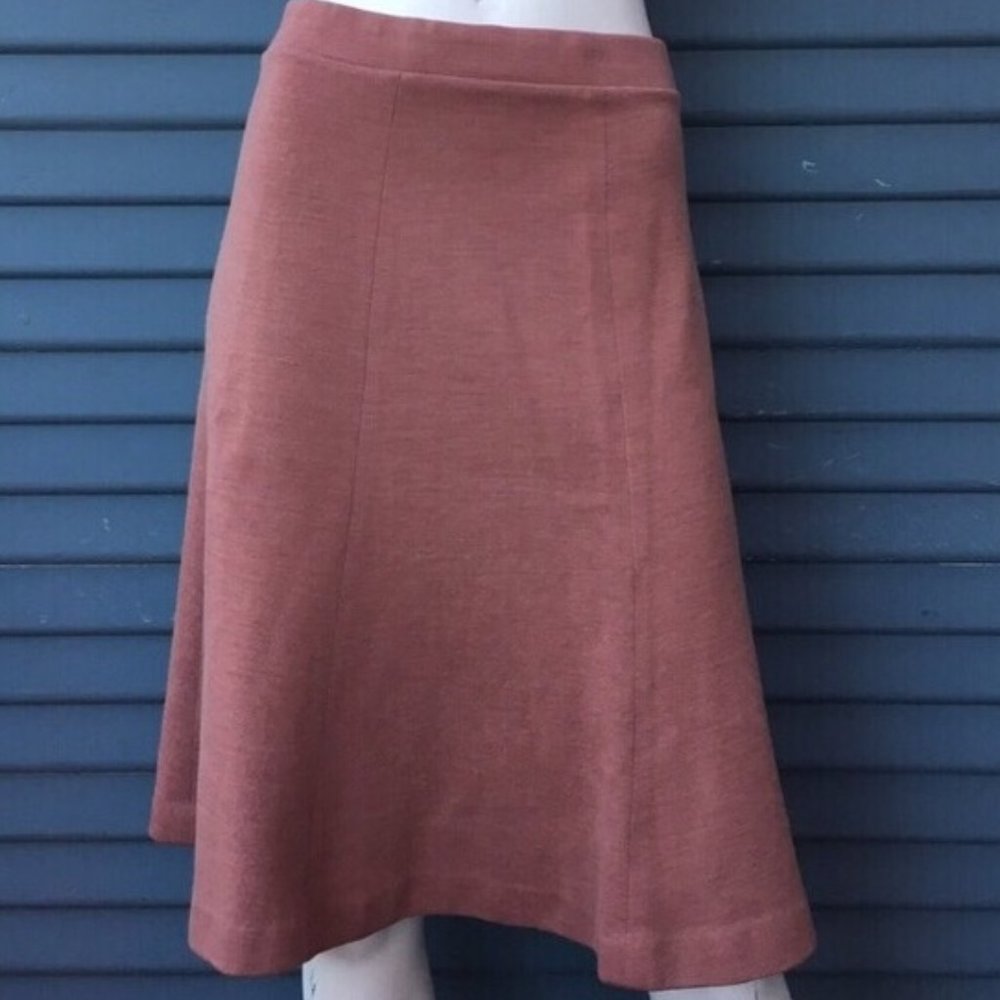 🌷 (Reduced-Flawed) True Antique Dusty Rose Mauve Tea Length A Line Skirt - 12